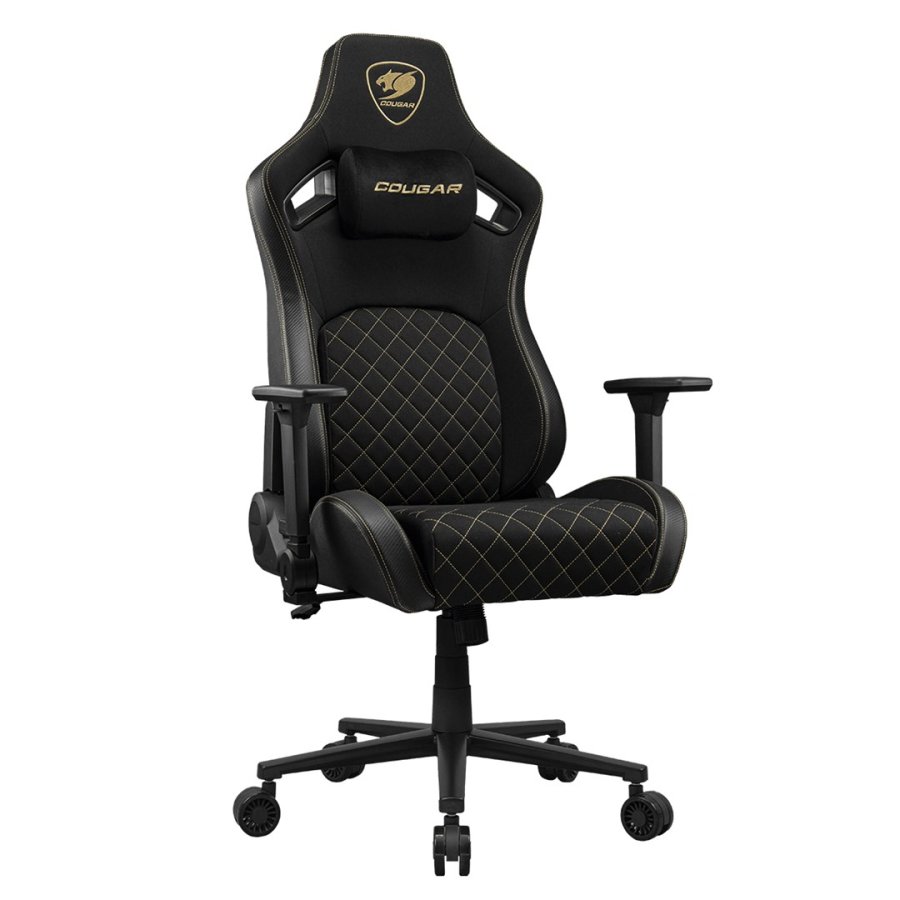 COUGAR CGR-DFF-GLB PC gamingstol Polstret vatteret s�de Sort, Guld #2