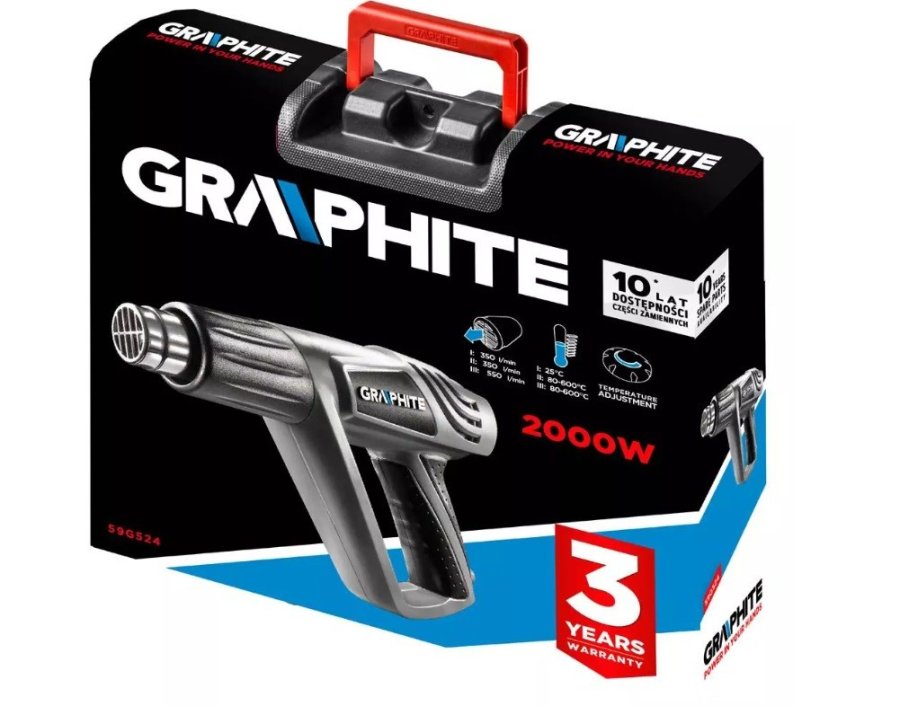 Tanner 2000W Graphite temperaturomrde 25-600C med bretaske #4