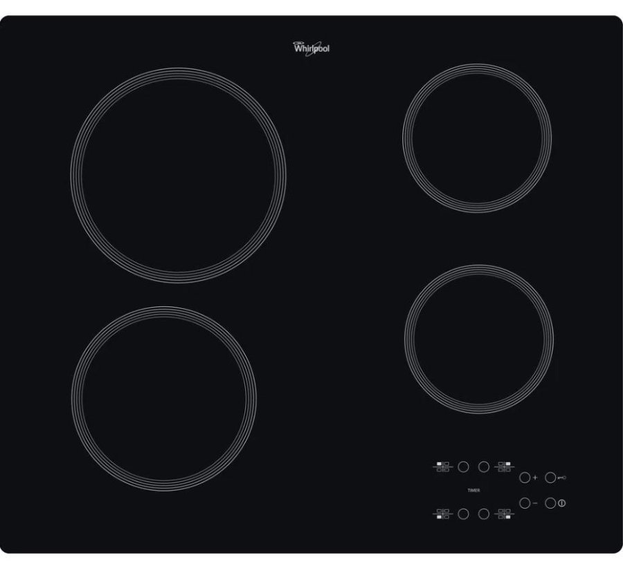 Whirlpool AKT 801/NE kogeplade Sort Indbygget 58 cm Keramisk kogeplade 4 zone(s) #1