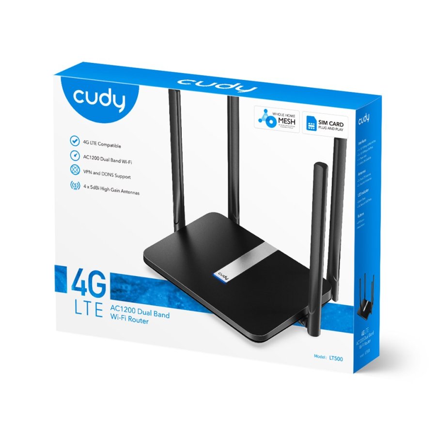 Cudy LT500 trdls router Hurtigt ethernet Dual-band (2,4 GHz / 5 GHz) 4G Sort #5