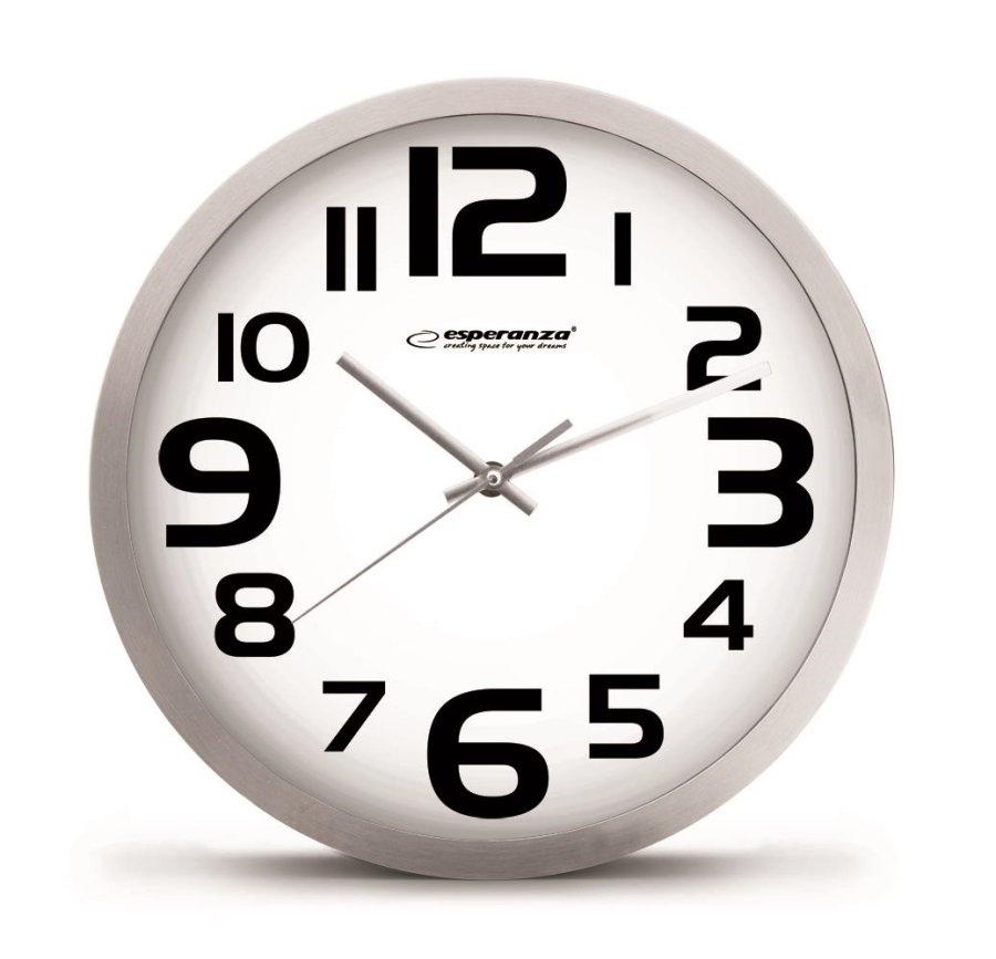 Esperanza EHC013K Wall Clock - Zurich - Black Kvartsur Oval Sort, Hvid #3