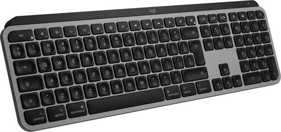 Logitech Master MX Keys S for Mac tastatur Kontor RF tr�dl�s + Bluetooth QWERTY US International Aluminium, Sort #3