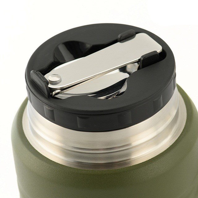 M-Tac UN-R02-750A Termos til mad med sammenklappelig ske i rustfrit stl, 750 ml, olivenfarvet #6