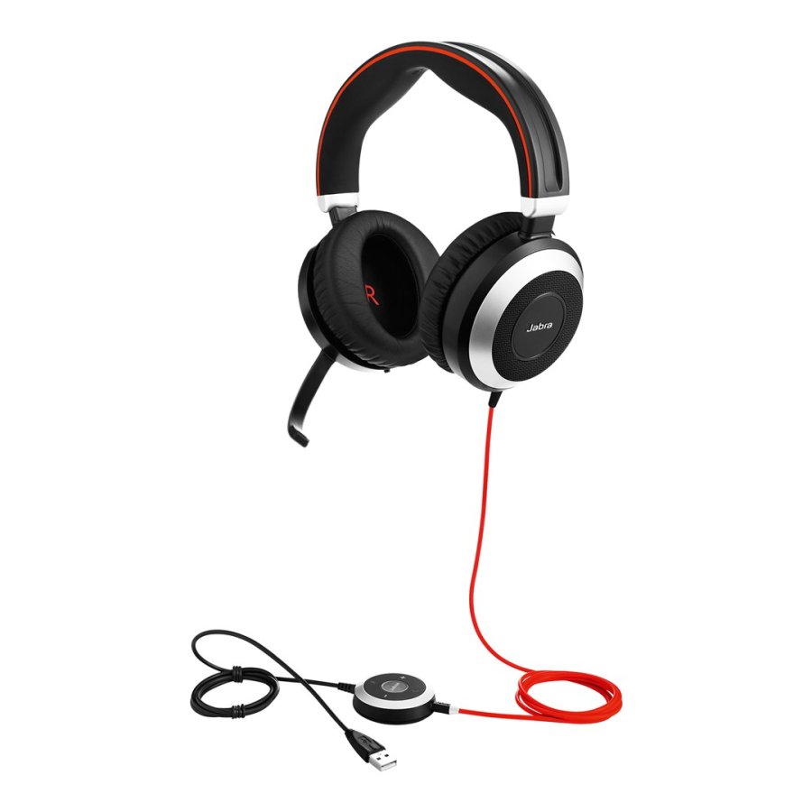 Jabra Evolve 80 Headset Ledningsf�rt Kontor/Callcenter Sort #4