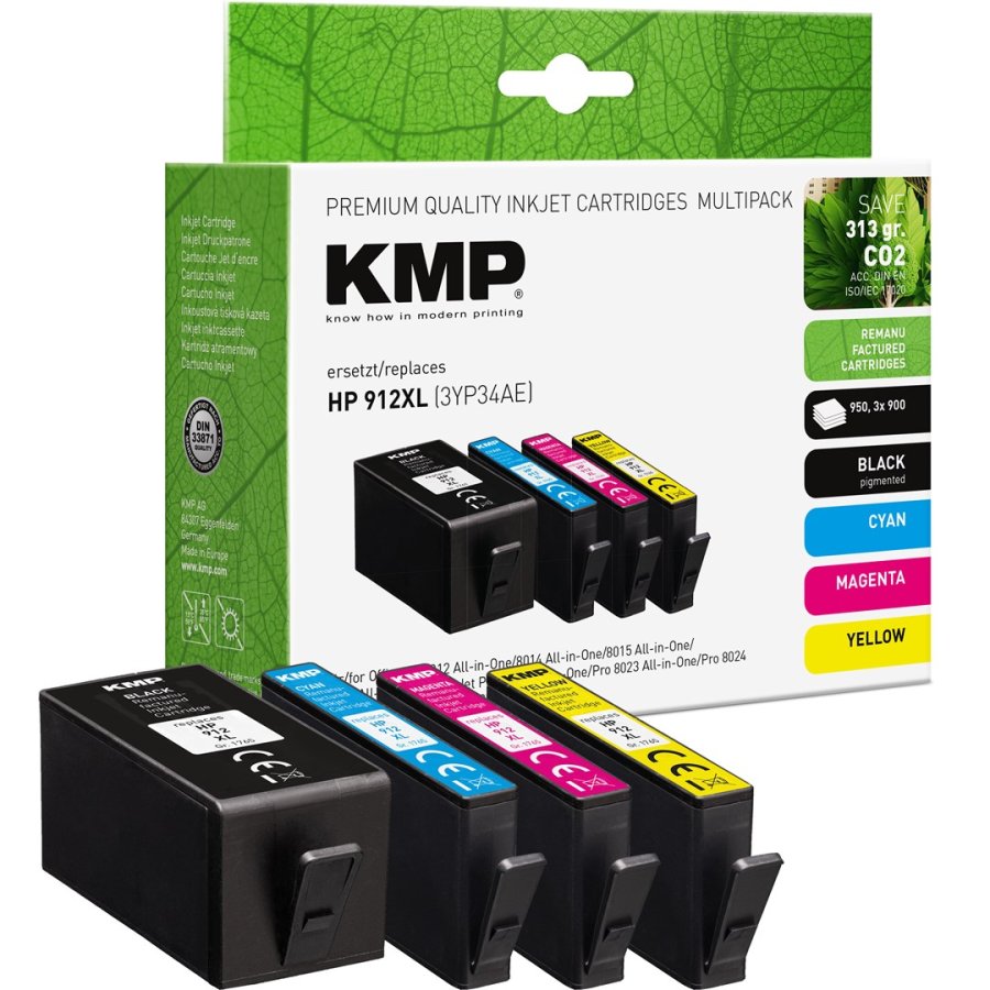KMP 1765,4005 bl�kpatron 4 stk Kompatibel H�jt (XL) udbytte Bl�, Sort, Gul, Magenta #1