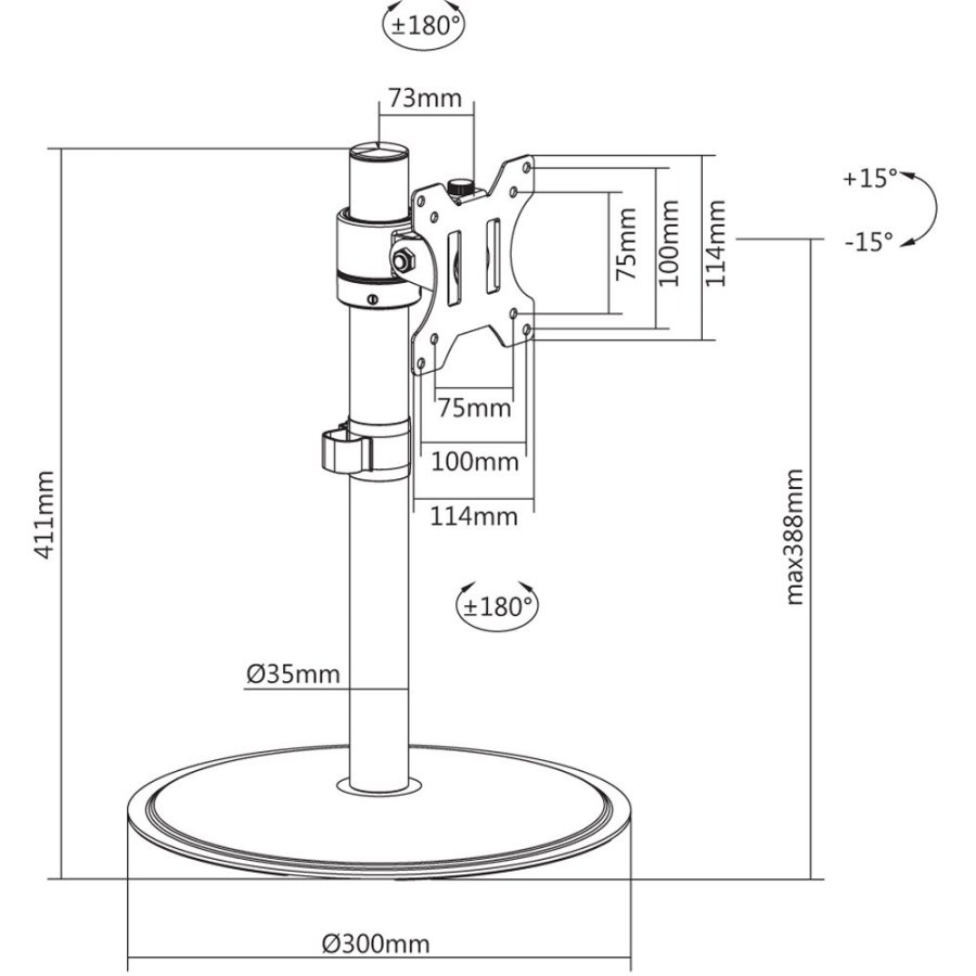 Techly ICA-LCD 401 skrmbeslag og -stativer 81,3 cm (32