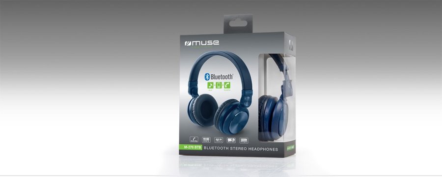 Muse M-276BTB hovedtelefoner/headset Kabel & trdls Opkald/musik Bluetooth Bl #7