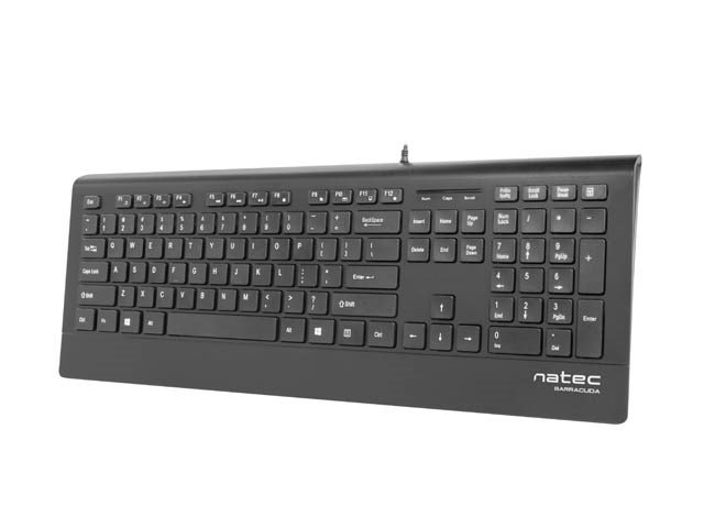 Natec multimedietastatur BARRACUDA slim USB, US-layout, sort #1