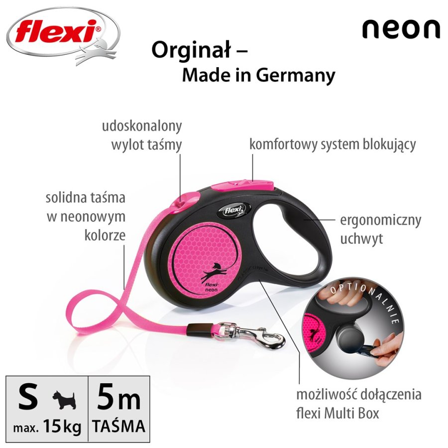 Flexi New Neon S 5 m Fleksibel hundesnor #2