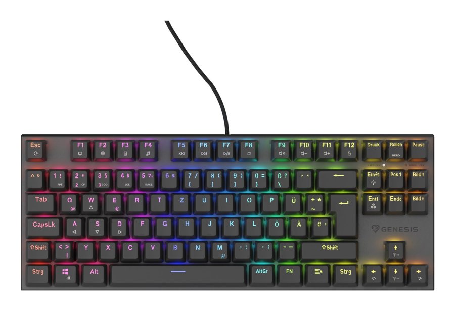 GENESIS Thor 303 TKL tastatur Spil USB QWERTZ Tysk Sort #5