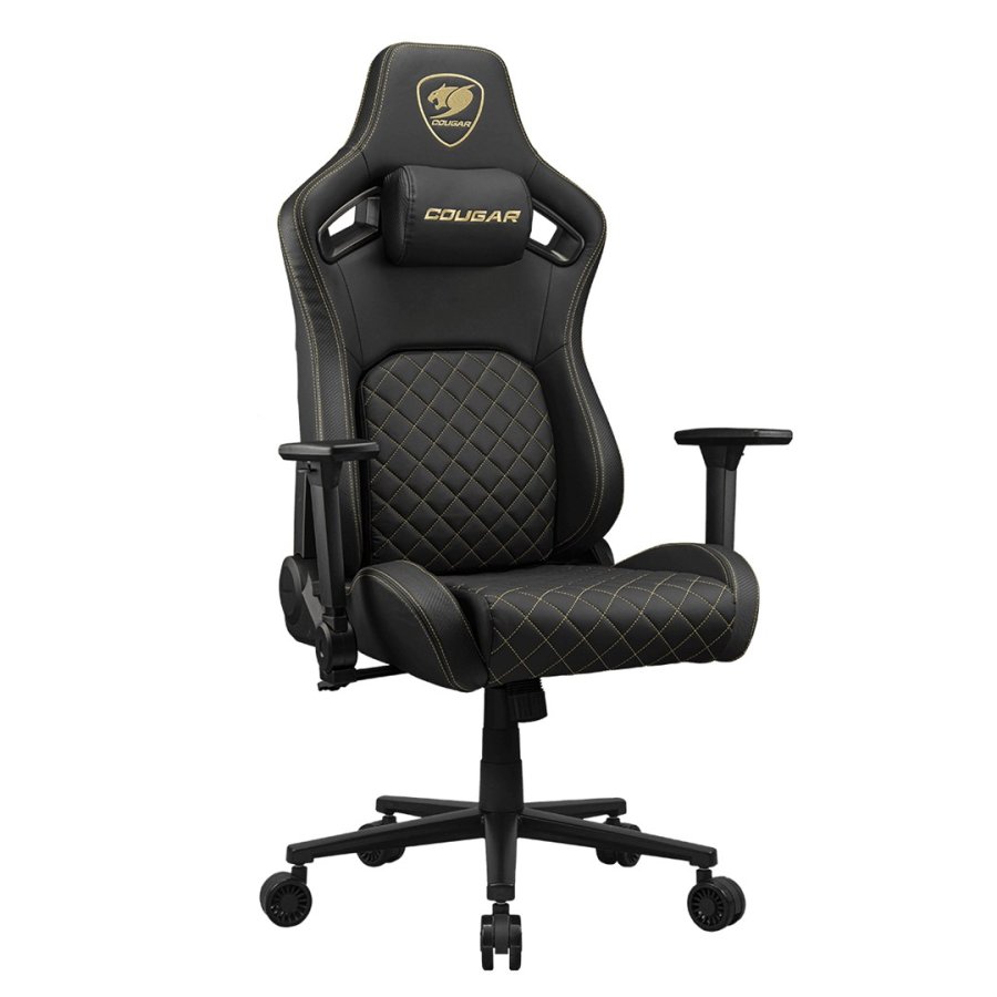 COUGAR CGR-DFL-GLB PC gamingstol Polstret vatteret s�de Sort, Guld #11