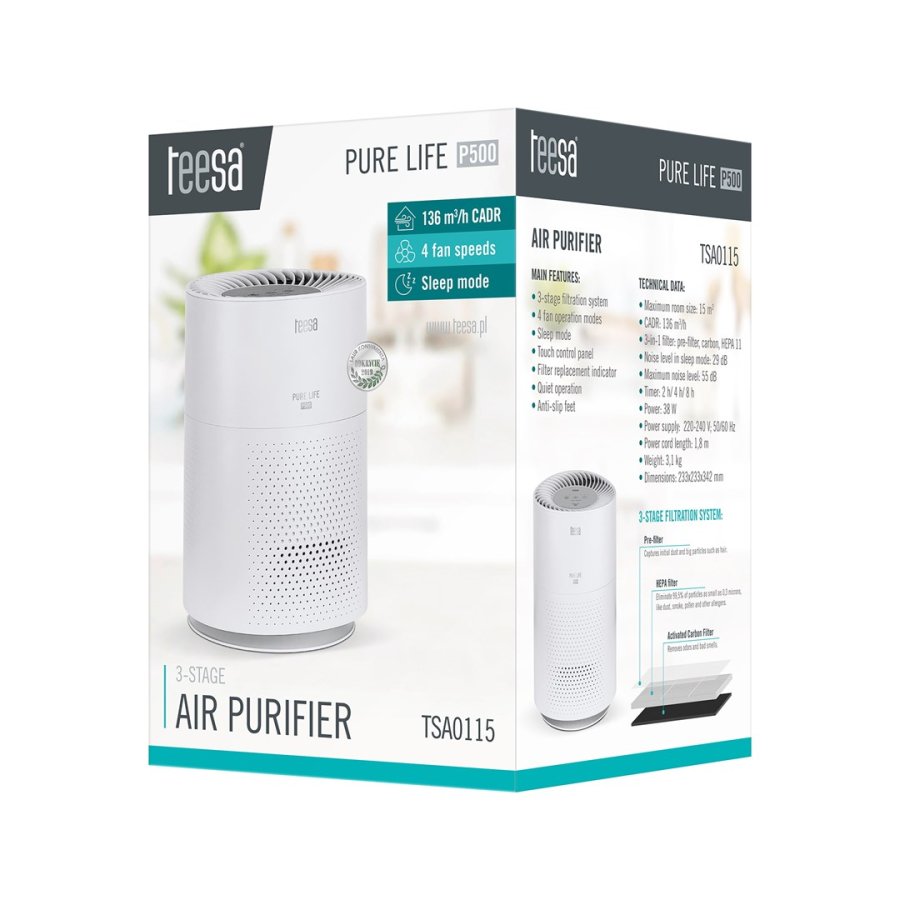 Teesa Pure Life P500 luftrenser Hvid #8