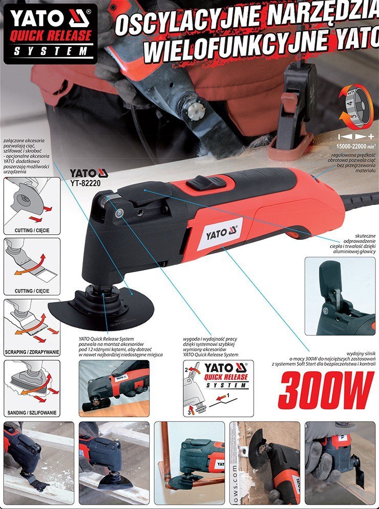 Yato YT-82220 multifunktionsvrktj Sort, Rd 300 W 22000 OPM #8