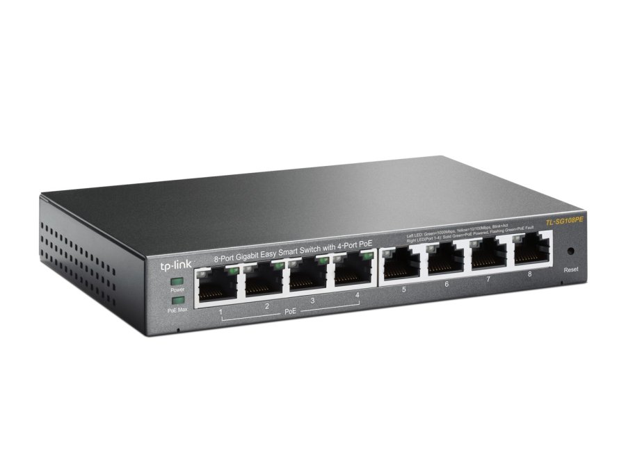 TP-Link TL-SG108PE Administreret L2 Gigabit Ethernet (10/100/1000) Str�m over Ethernet (PoE) Sort #3