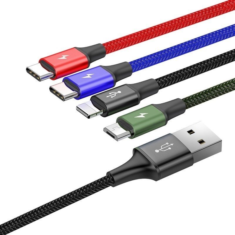 Kabel USB Baseus Fast 4in1 2xUSB-C / Lightning / Micro 3.5A 1.2m (sort) #2