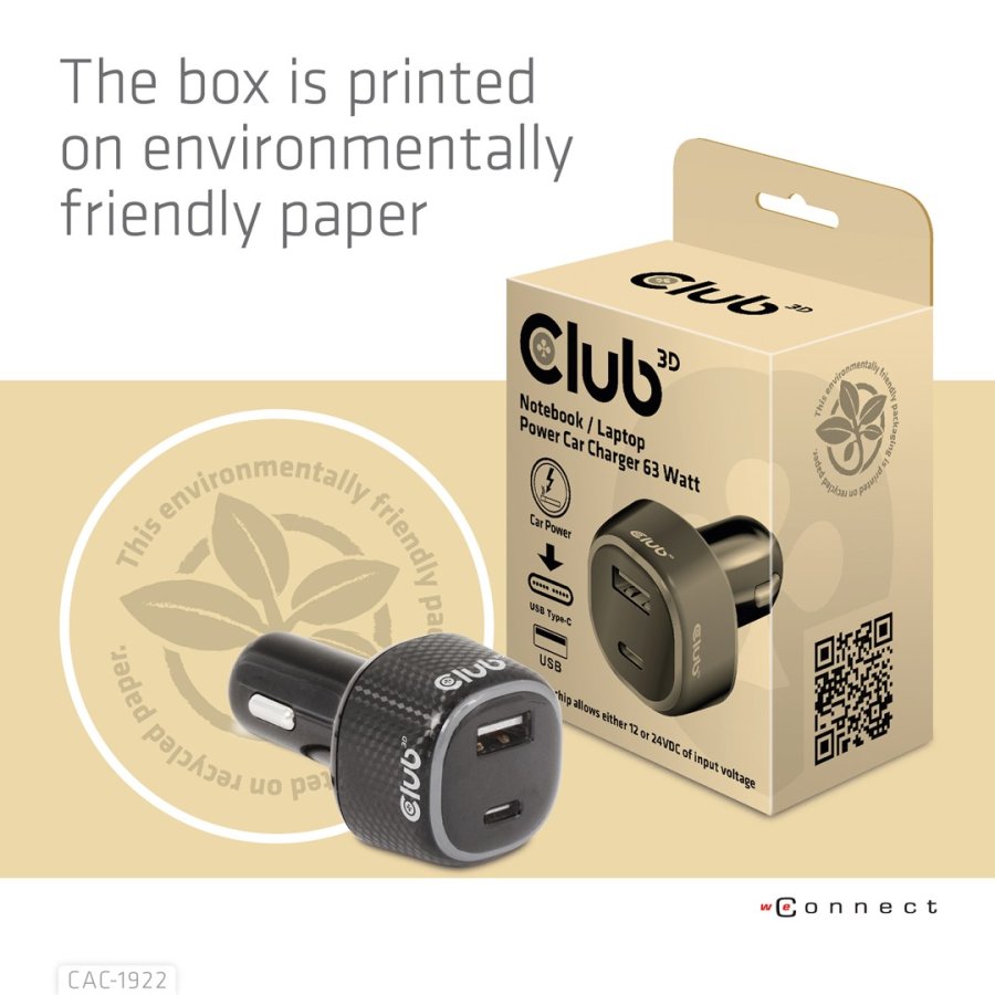 CLUB3D CAC-1922 oplader til mobil enhed Laptop Sort Cigart�nder Automatisk #10