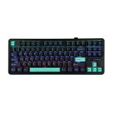AULA Gasket F87 Pro Tastatur Sort Cyan Bl� GrayWoodV4 RGB #2