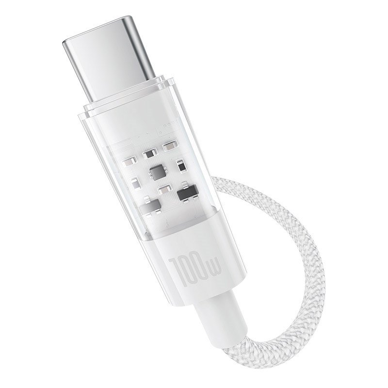 Baseus Gem USB A til USB C hurtigopladningskabel 2 m 100 W Hvid #2