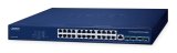 PLANET Layer 3 24-Port 10/100/1000T Administreret L3 Gigabit Ethernet (10/100/1000) Str�m over Ethernet (PoE) Bl� #1