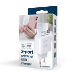 Gembird TA-UC-2A12-01-BK oplader til mobil enhed Universel Hvid Vekselstrm Indendrs #4