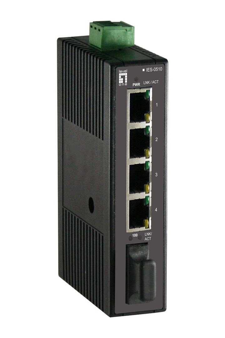 LevelOne IES-0510 netv�rksswitch Ikke administreret Fast Ethernet (10/100) Sort #1