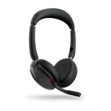Jabra Evolve2 65 Flex Headset Kabel & trdls Kontor/Callcenter Bluetooth Sort #1