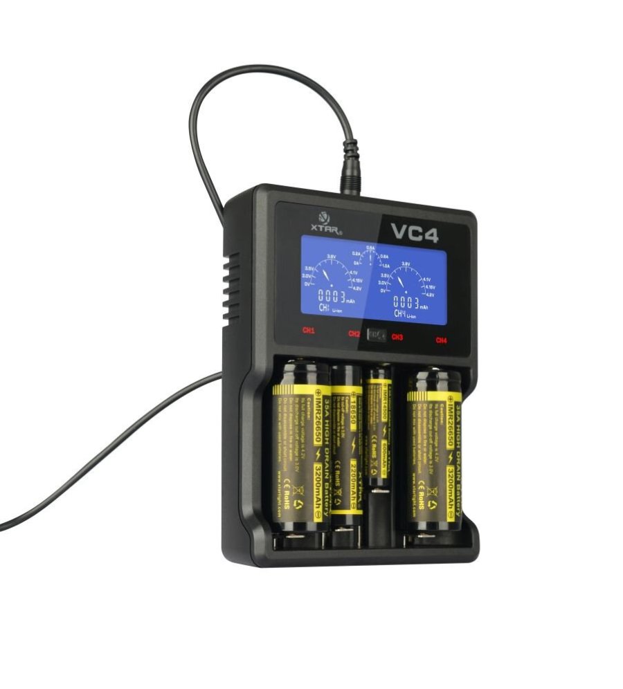 XTAR VC4SL batterioplader til Li-ion / Ni-MH / Ni-CD 18650 cylindriske batterier #25