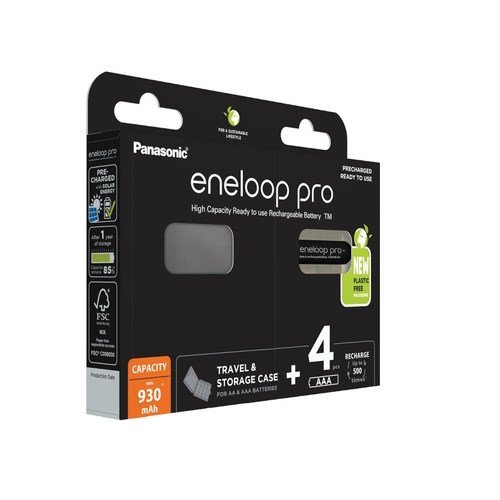 Genopladelige batterier PANASONIC ENELOOP PRO AAA 930 mAh 4 szt + kasse (BK-4HCDE/4CP+CASE) #1
