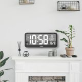 Stort digitalt vgur fritstende med temperatursensor 37x17 cm LCD-display Strmadapter og batteridrevet #8