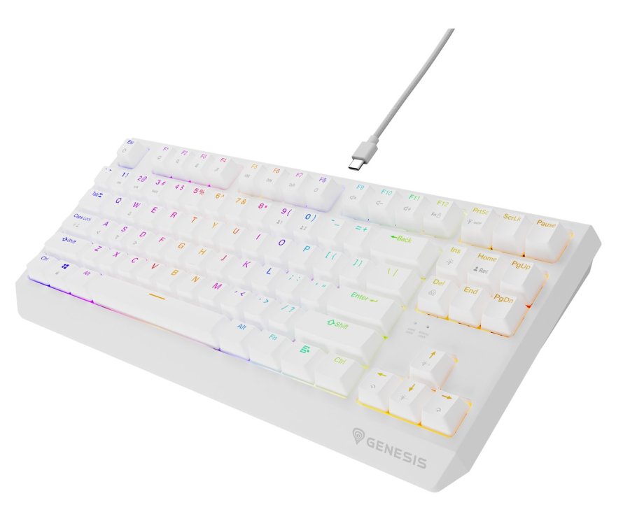 KLAWIATURA DLA GRACZY GENESIS THOR 230 TKL US RGB MECHANICZNA OUTEMU RED BIAA HOT SWAP #18