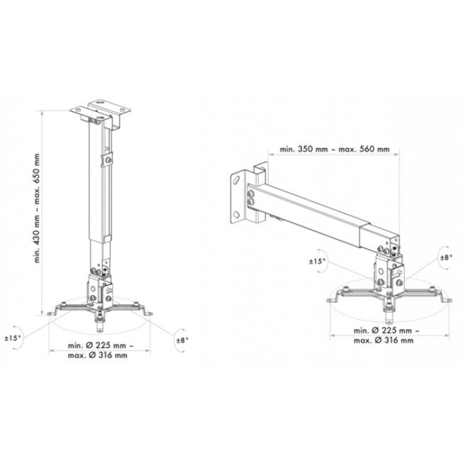 Schwaiger LWH310WD monteringsbeslag til projektor Loft/v�g Hvid #3