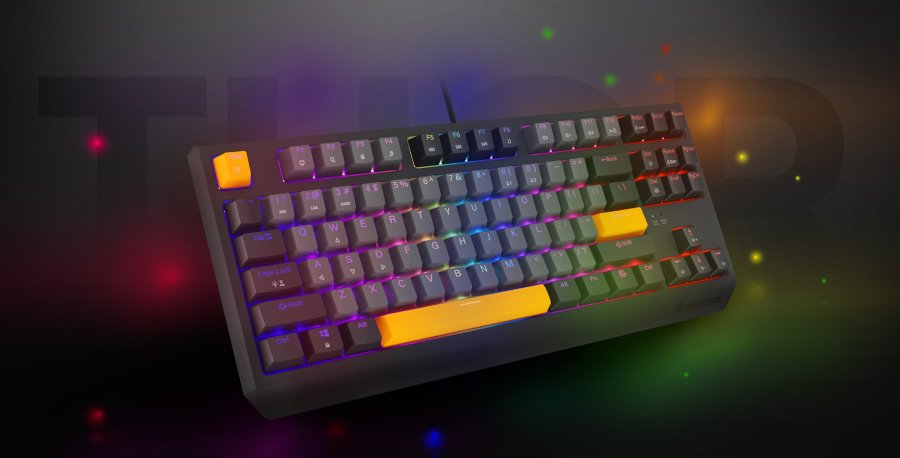 GENESIS Thor 230 TKL tastatur Spil USB + RF Wireless + Bluetooth QWERTY Sort, Gr, Orange #15