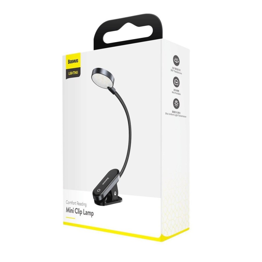 Baseus Mini Clip Lamp DGRAD-0G Tr�dl�s LED-lampe med klemme Gr� #6