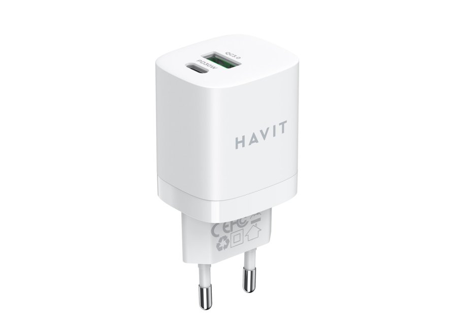 Havit UC30 EU - GaN rejseoplader med to porte 33 W, hvid #1