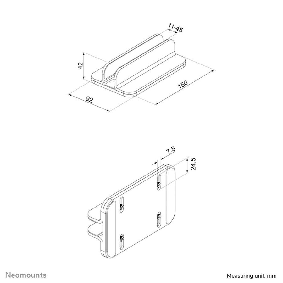 Neomounts NSLS300 laptop stativ Laptop-opbevaringsstativ Gr 43,2 cm (17