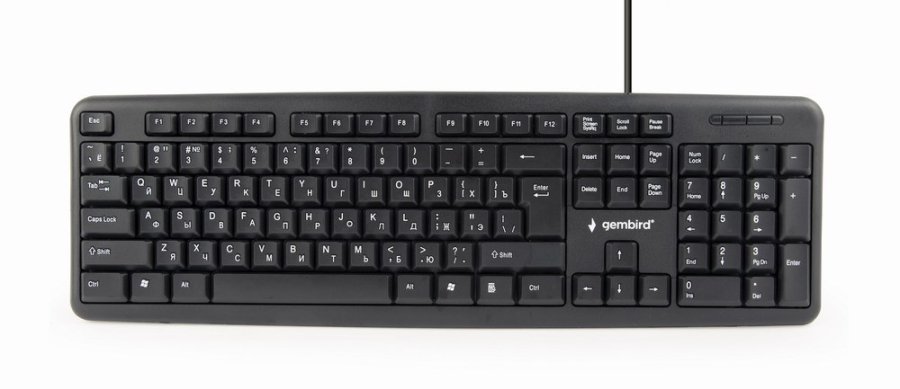 Gembird KB-U-103-RU tastatur Kontor USB QWERTY Engelsk, Russisk Sort #5