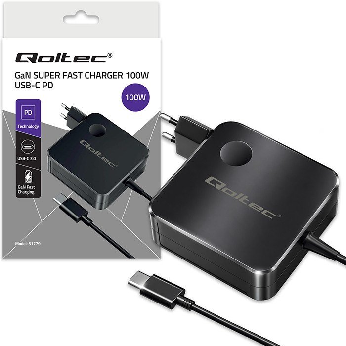Qoltec 51779 GaN 100W oplader | 5-20V | 3-5A | USB-C #7