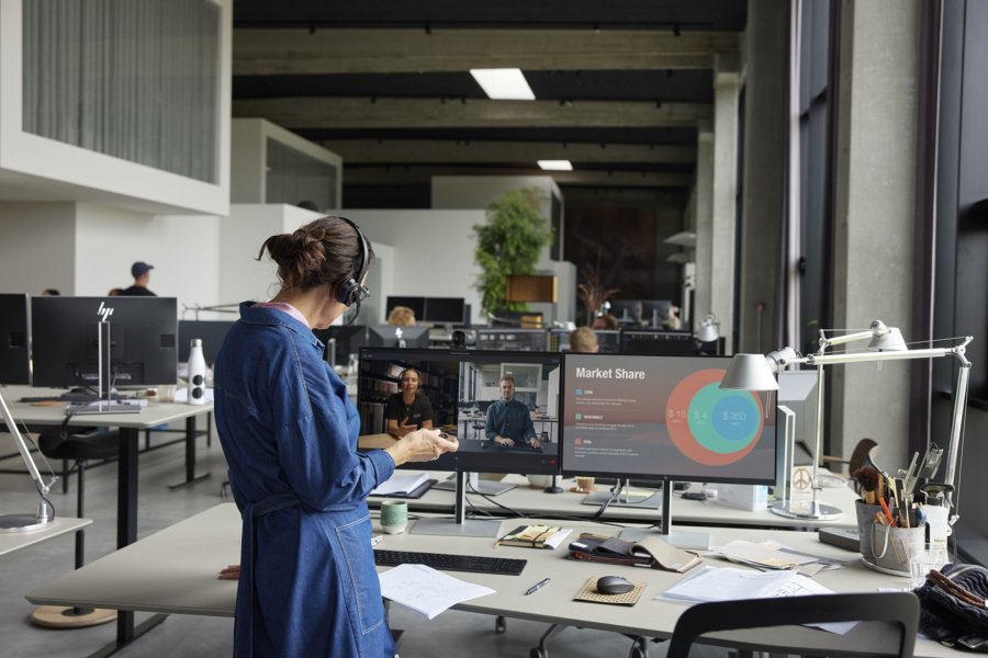 HP Poly Savi 8420 Office Stereo Microsoft Teams Certified DECT 1880-1900 MHz Headset #3