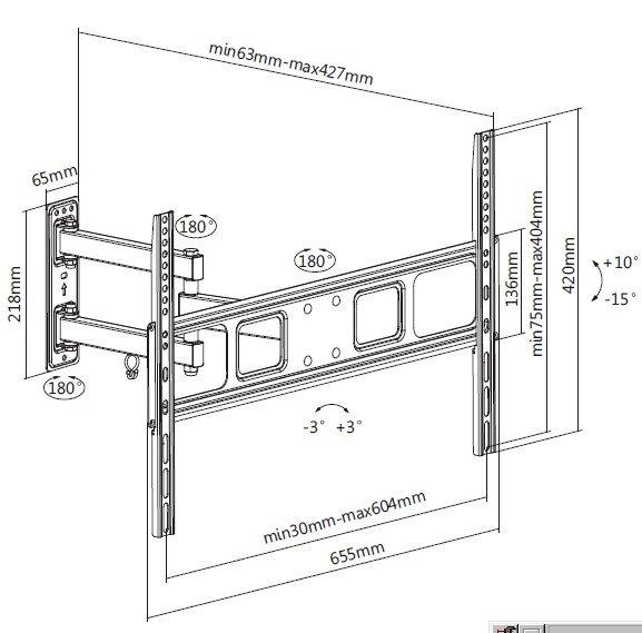 Equip 650342 tv-beslag 177,8 cm (70