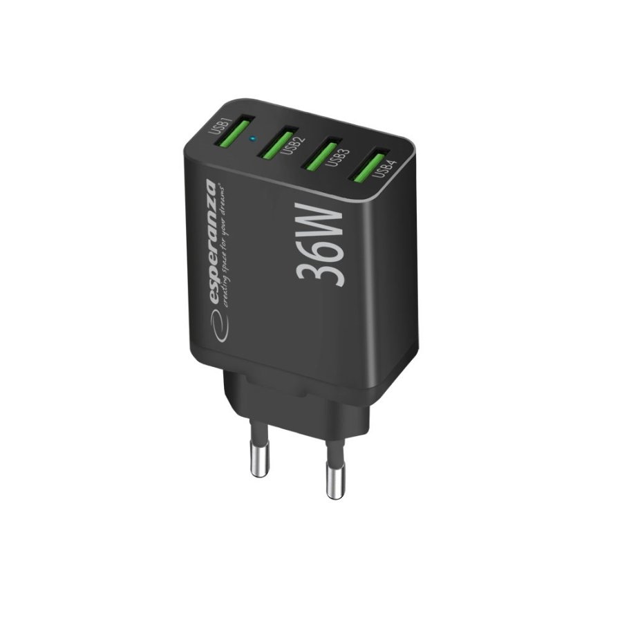 Esperanza EZC107K netoplader 36W sort #4