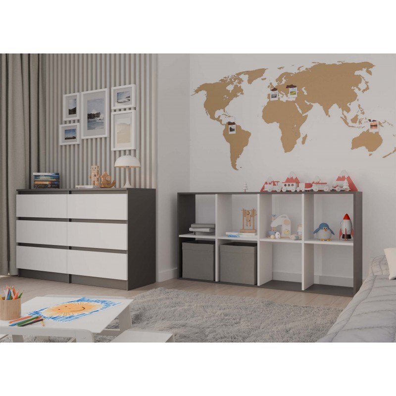 MALAX REOL 2X4 ANTRACIT/HVID #8