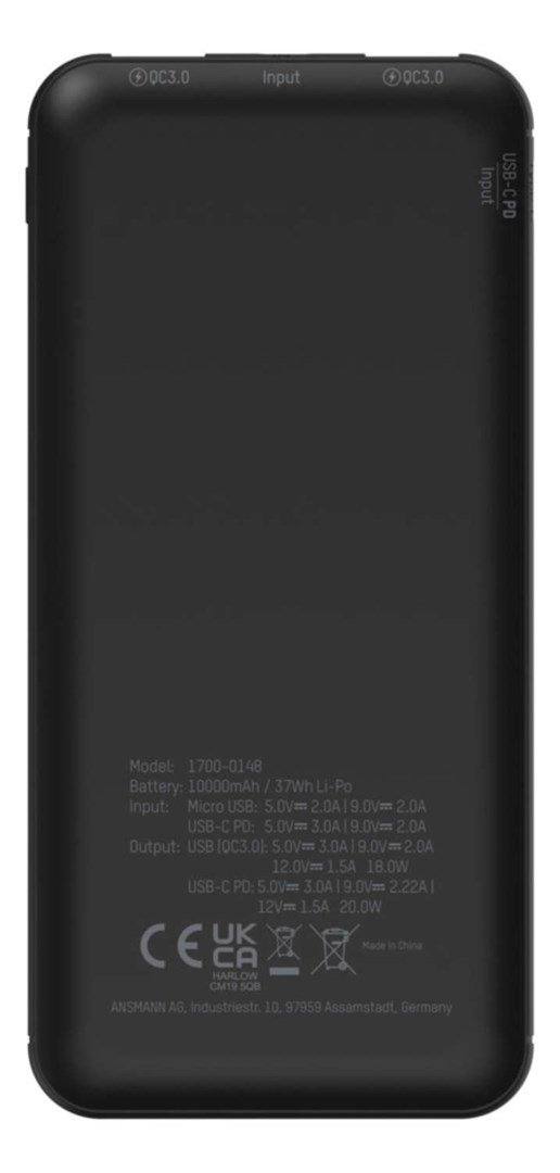 Ansmann PB320PD 10000 mAh Sort #6