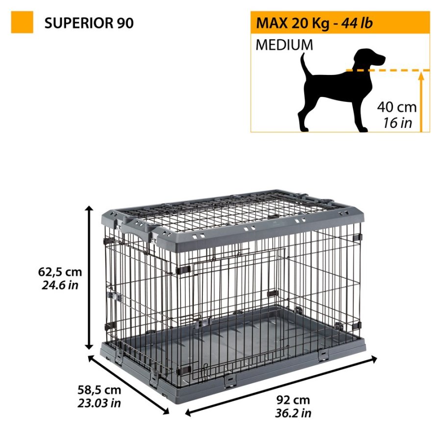 FERPLAST Superior 90 - Hundebur - 92 x 58,5 x 62,5 cm #12