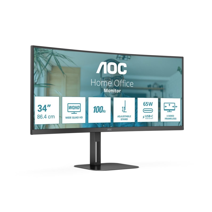 AOC V5 CU34V5C/BK LED display 86,4 cm (34