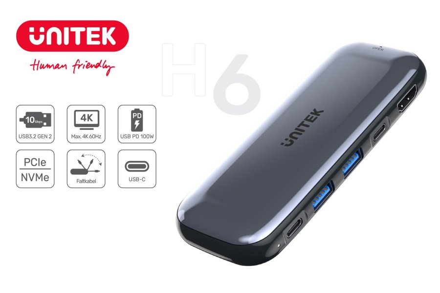 UNITEK HUB USB-C STORAGE M.2, HDMI, USB-C PD 100W, D1046A #3