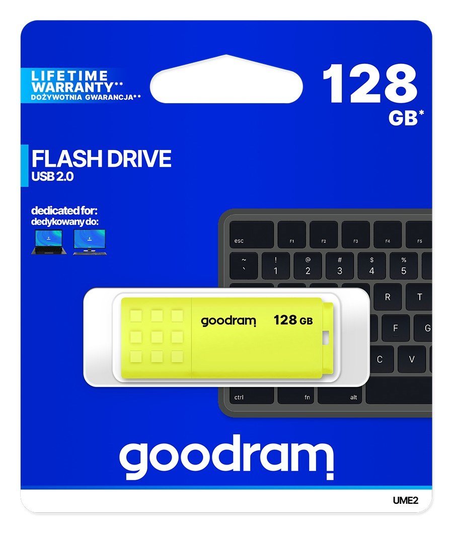 Goodram FLASHDRIVE 128GB UME2 USB Type-A 2.0 hukommelsespind Gul #5