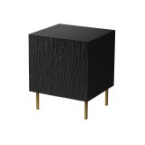 Sengebord 2 stk. JUNGLE 53.5x40.5x44 sort mat + gyldne ben #1
