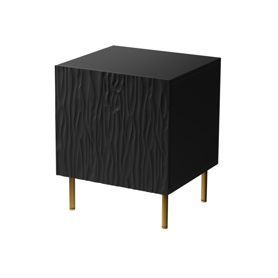 Sengebord 2 stk. JUNGLE 53.5x40.5x44 sort mat + gyldne ben #1