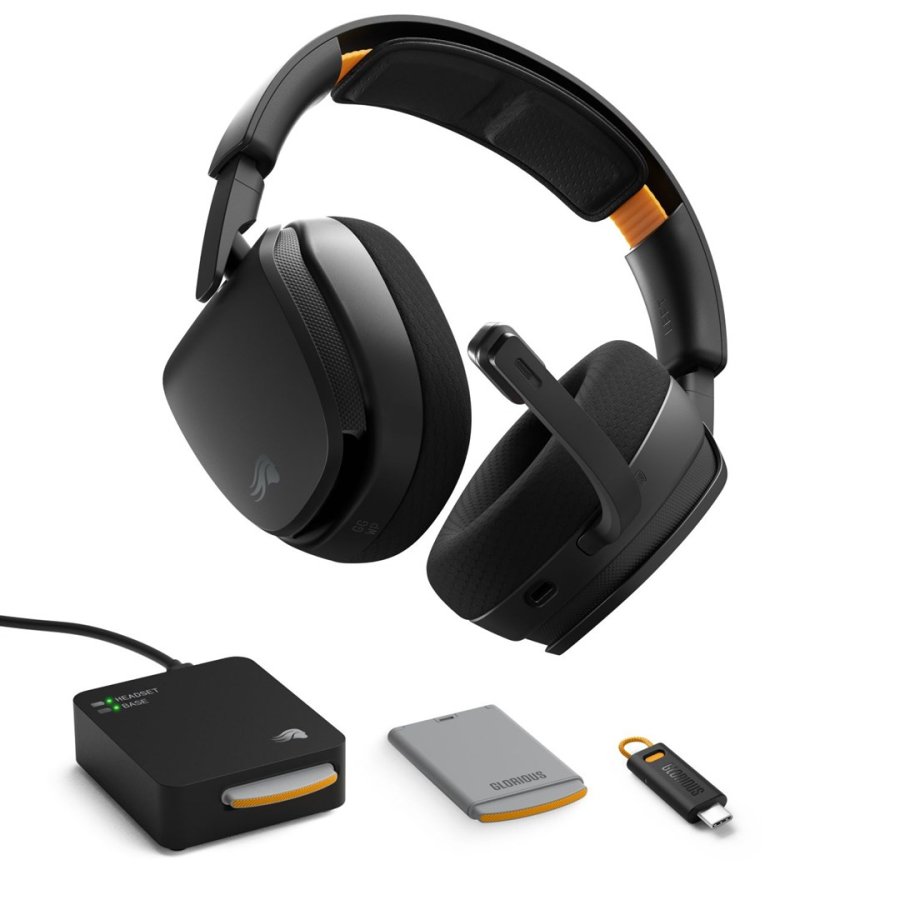 Glorious Gaming GHS Wireless InfinitePlay Headset Tr�dl�s Spil Bluetooth Opladningsstativ Sort #1