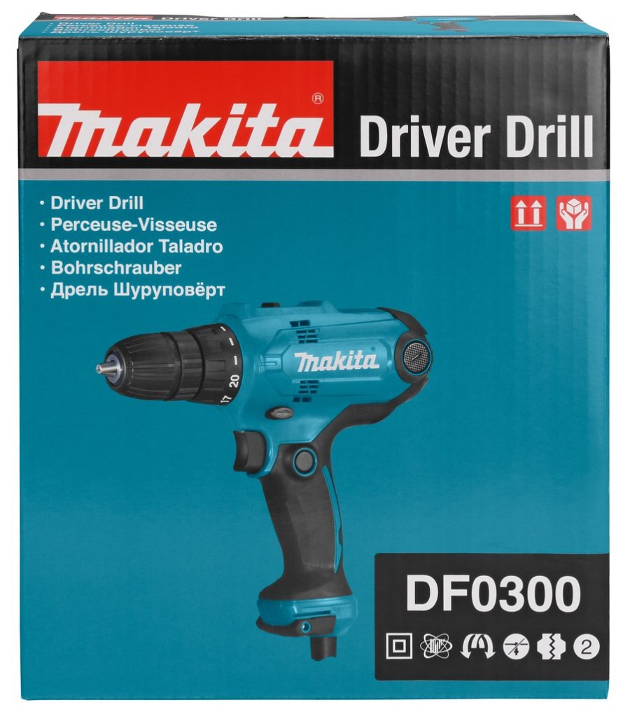 Makita DF0300 bor 1500 rpm Nglefri 1,2 kg Sort, Bl #43